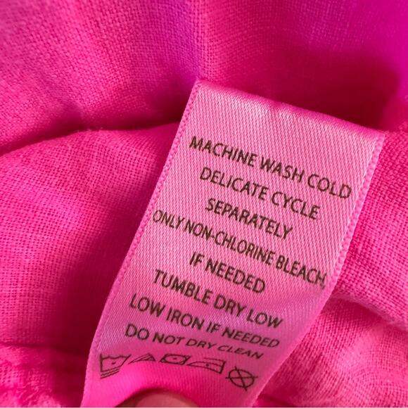 New Lilly Pulitzer Sarasota Tunic Blouse Pink Isle 100% Linen Women's sz XL - Picture 7 of 8